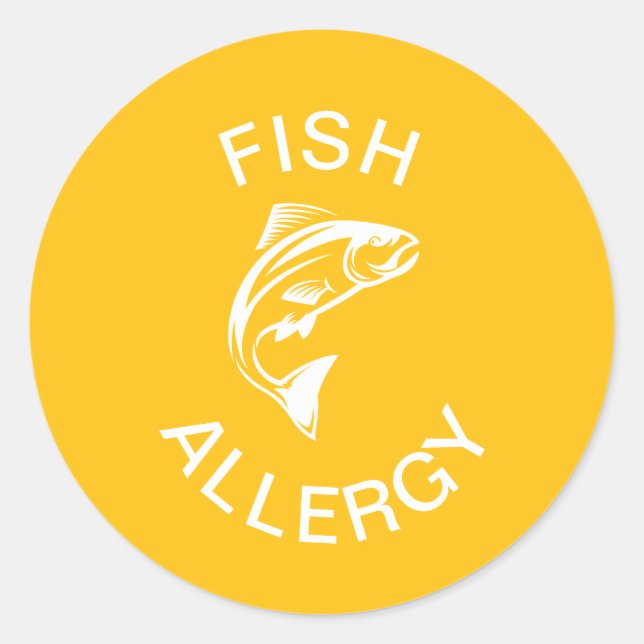 Fish Allergy Alert Runder Aufkleber (Vorderseite)