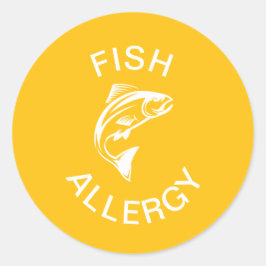 Fish Allergy Alert Runder Aufkleber