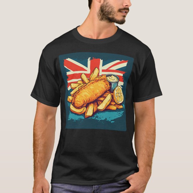 Fish and Chips Lover Classic British Food T-Shirt (Vorderseite)