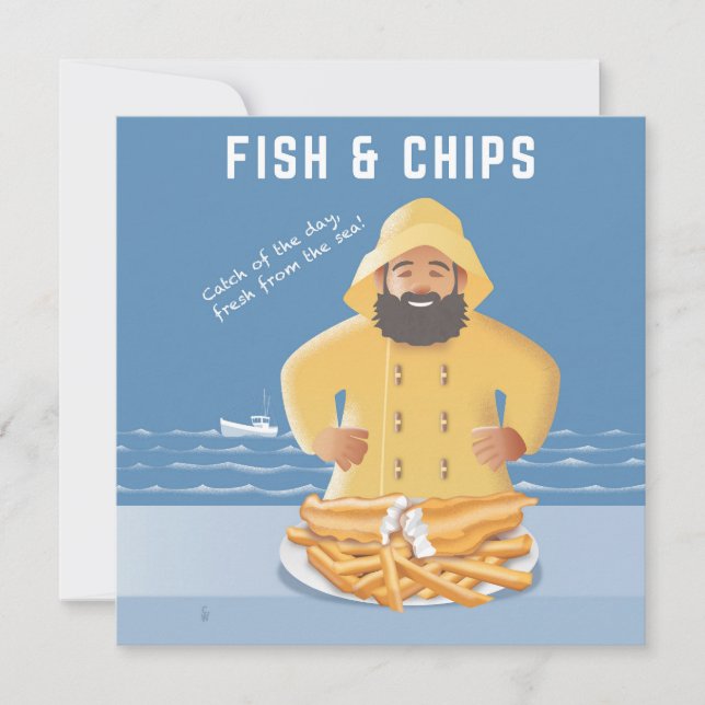 Fish and Chips Postkarte (Vorderseite)
