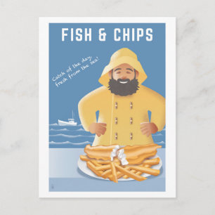 Fish and Chips Postkarte