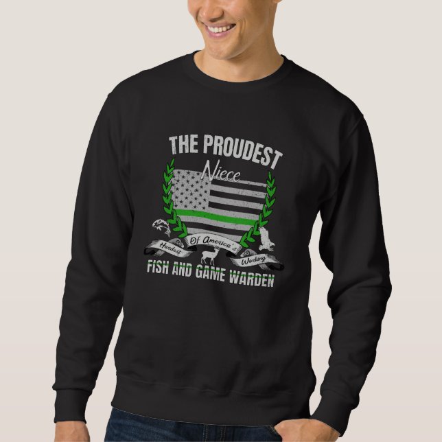 Fish and Game Warden Niece Thin Green Line Sweatshirt (Vorderseite)