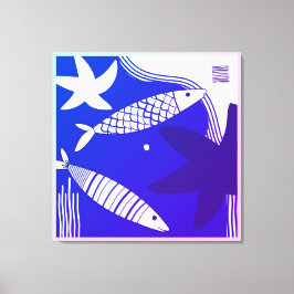 Fish and Star Fish Canvas Wall Art Leinwanddruck