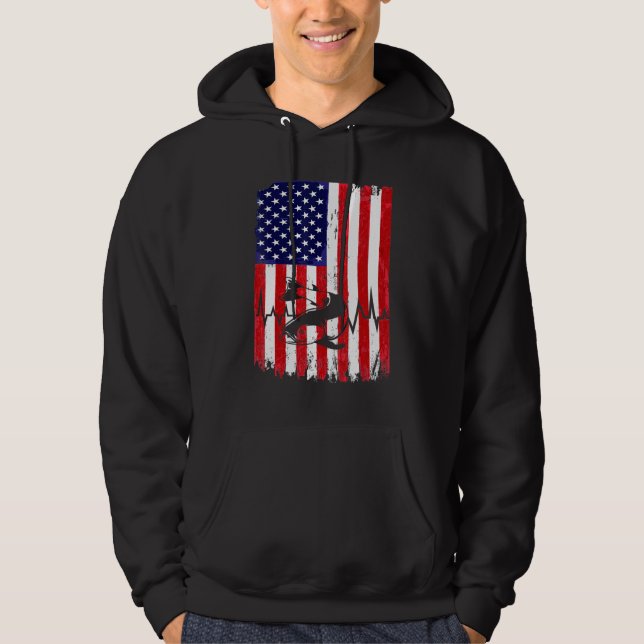 Fish and US Flag als Symbol für die Idee eines Fre Hoodie (Vorderseite)