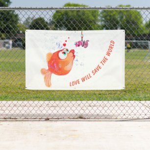 Fish and Worm Banner - Benutzerdefinierter Text
