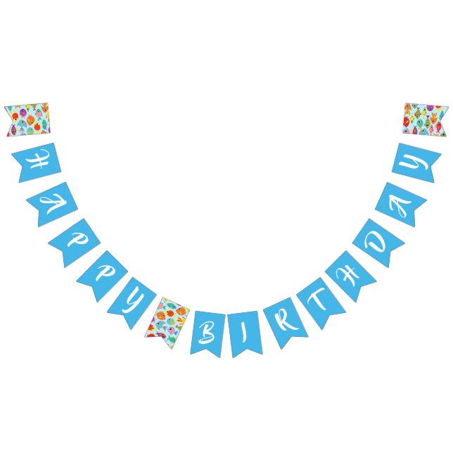 Fish Aquarium Happy Birthday Bunting Banner (Alle)