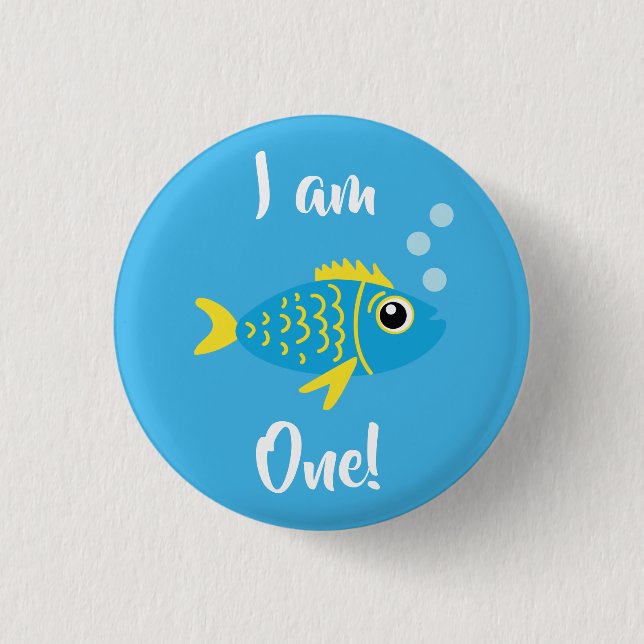 Fish Aquarium Kid's 1st Birthday Button Button (Vorderseite)