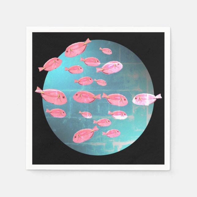 Fish Art Cocktail Napkin Serviette (Vorderseite)