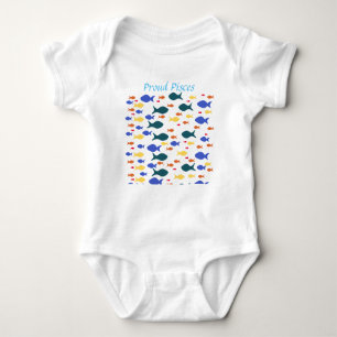 Fish Baby Jersey Bodysuit, White Baby Strampler