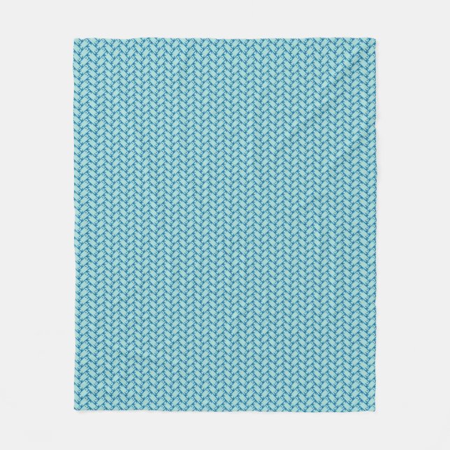Fish Braid Aqua Blue Fleece Blanket (Vorderseite)