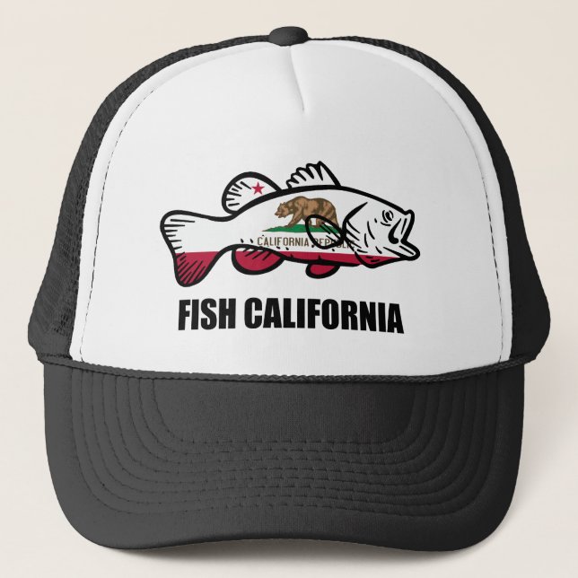Fish California Bass Truckerkappe (Vorderseite)