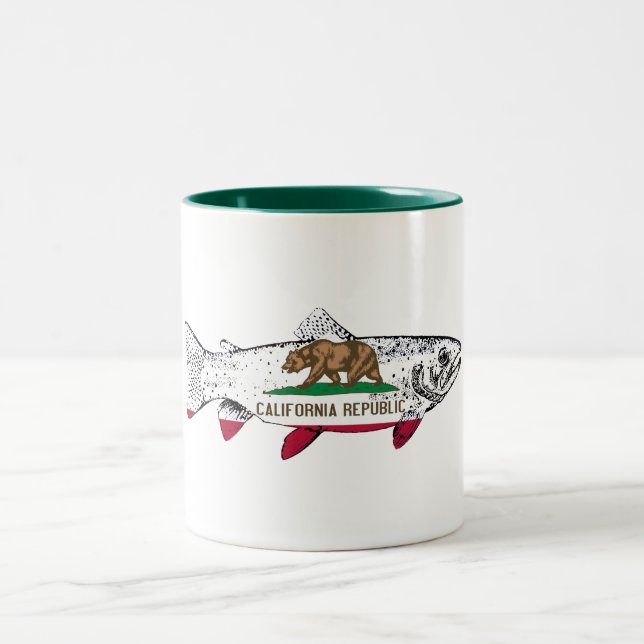 Fish California Trout Zweifarbige Tasse (Mittel)