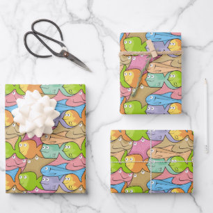 Fish Cartoon Geschenkpapier Set