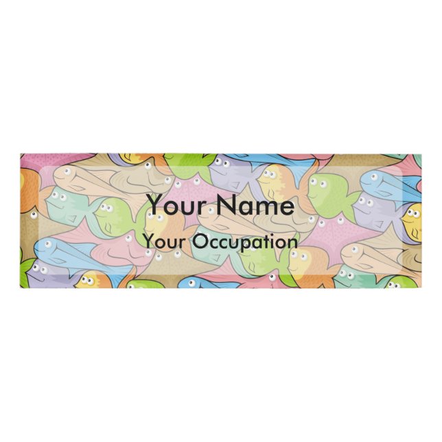 Fish Cartoon Namenschild (Vorderseite)