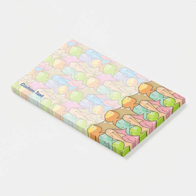 Fish Cartoon Post-it Klebezettel (angewinkelt)