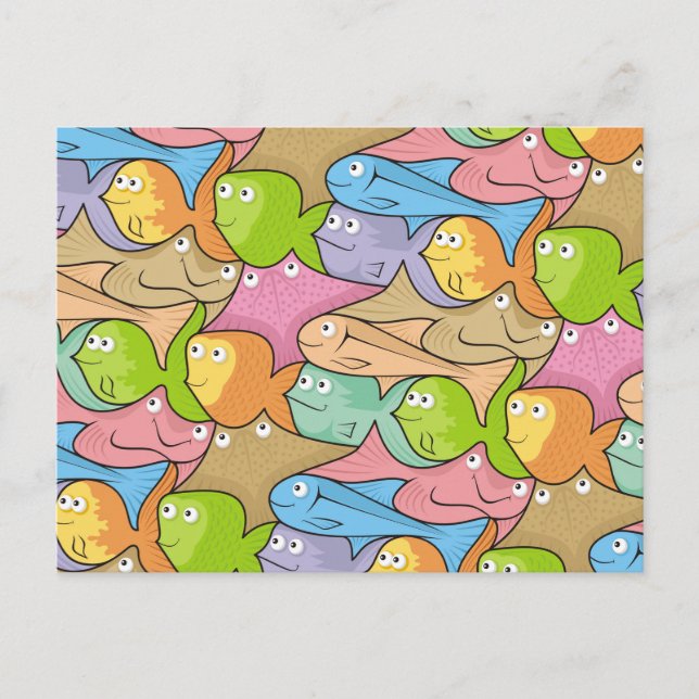Fish Cartoon Postkarte (Vorderseite)