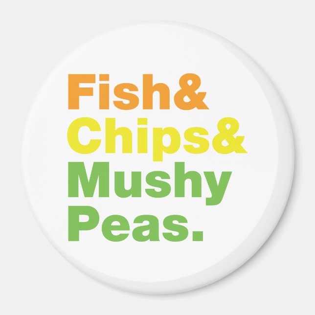 Fish & Chips & Erbsenbrei. Magnet (Vorne)