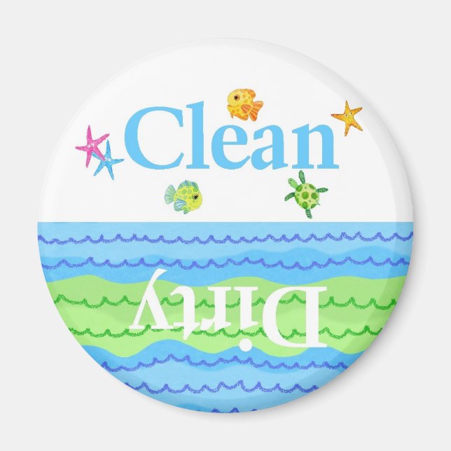 Fish Clean Dirty Geschirrspüler Magnet (Vorne)