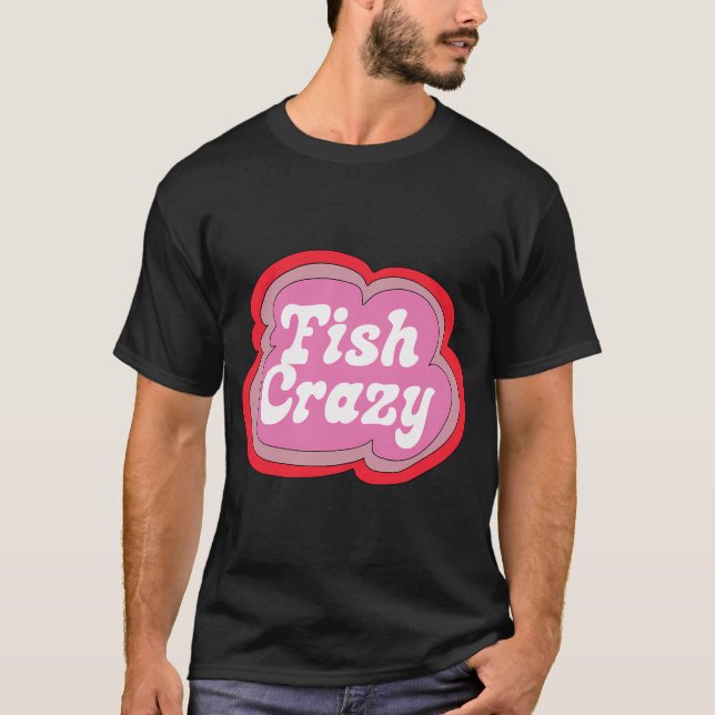 Fish Crazy (Lila auf Gelb) T-Shirt (Vorderseite)