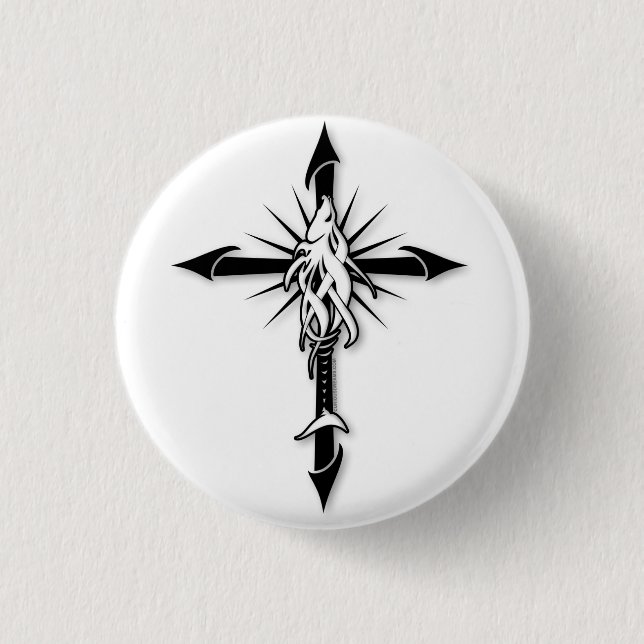 Fish-Cross_Shadow Button (Vorderseite)