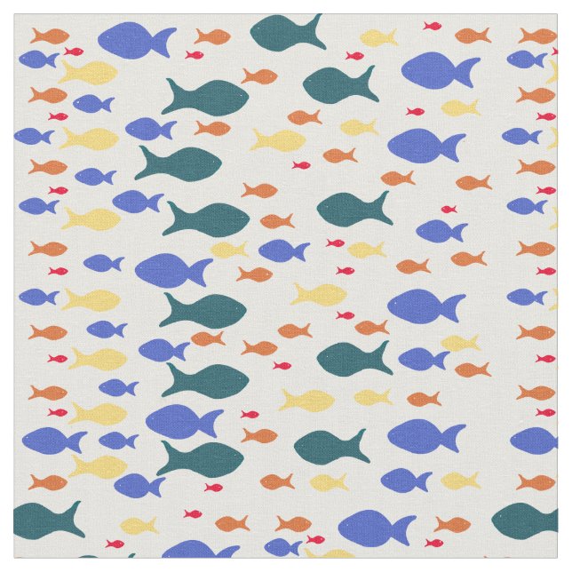 Fish Custom Combed Cotton Fabric (56" Breite) Stoff (Nahaufnahme)