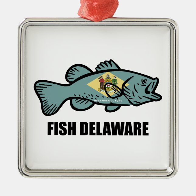 Fish Delaware Ornament Aus Metall (Vorne)