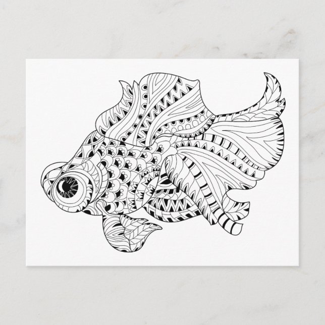 Fish Doodle Postkarte (Vorderseite)