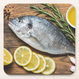 Fish Dorado Rechteckiger Pappuntersetzer