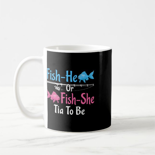 Fish-er oder Fish-sie Tia wird Geschlechter-Enthül Kaffeetasse (Links)