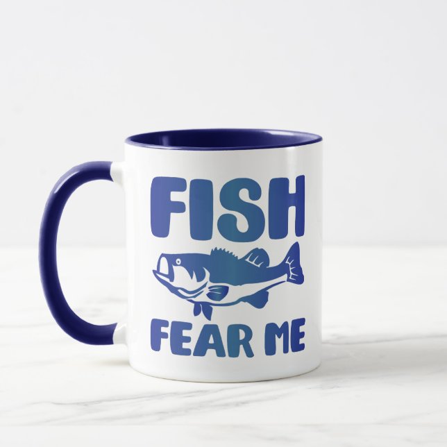 Fish Fee Me Blue Art Fischen Fischerdesign Tasse (Links)
