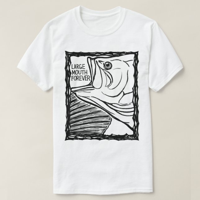 Fish Forever EYES : LARGEMOUTH BASS T-Shirt (Design vorne)