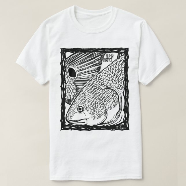 Fish Forever EYES : REDFISH T-Shirt (Design vorne)
