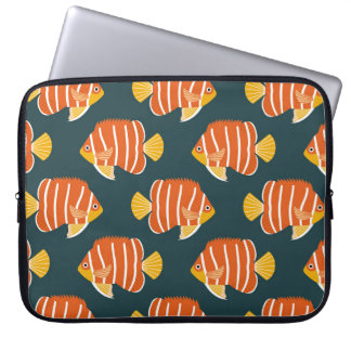 Fish Frenzy: Vintages Nahtloses Design Laptopschutzhülle