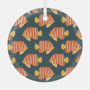 Fish Frenzy: Vintages Nahtloses Design Ornament Aus Glas