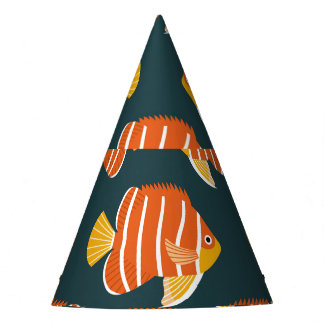 Fish Frenzy: Vintages Nahtloses Design Partyhütchen