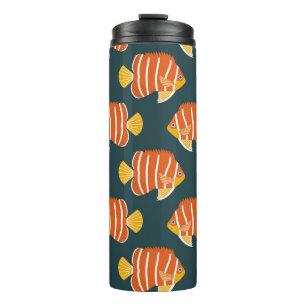 Fish Frenzy: Vintages Nahtloses Design Thermosbecher