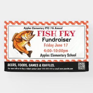 FISH Fry Fundraiser PTO PTA Church Banner