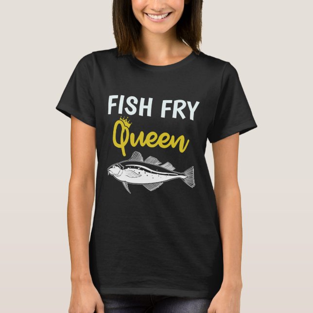 Fish Fry Queen Print T-Shirt (Vorderseite)