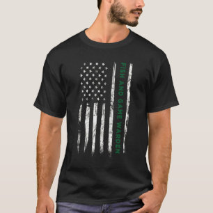Fish Game Warden American Flag Wildlife Protector T-Shirt