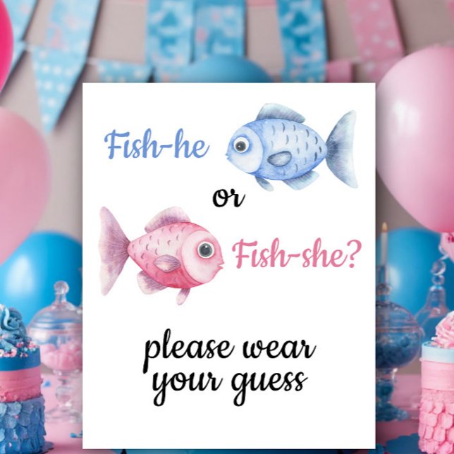 Fish Gender Reveal - Please wear your guess Poster (Von Creator hochgeladen)