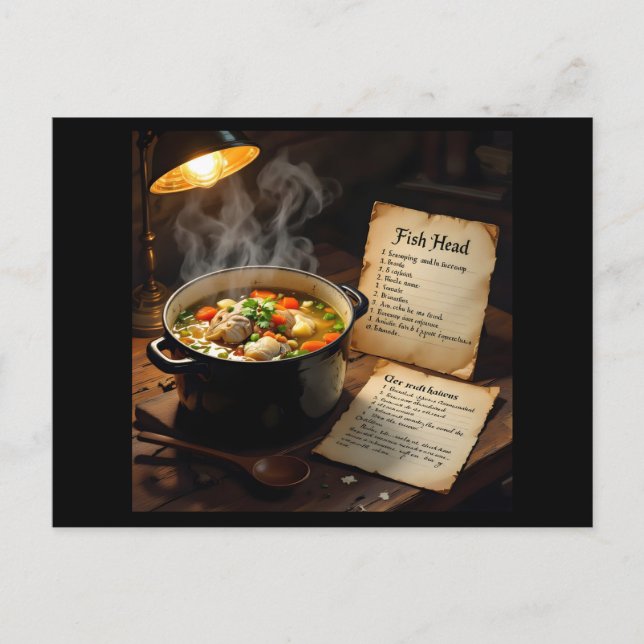 Fish head soup caribbean postkarte (Vorderseite)