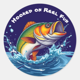Fish-Hooked on Reel Fun Runder Aufkleber