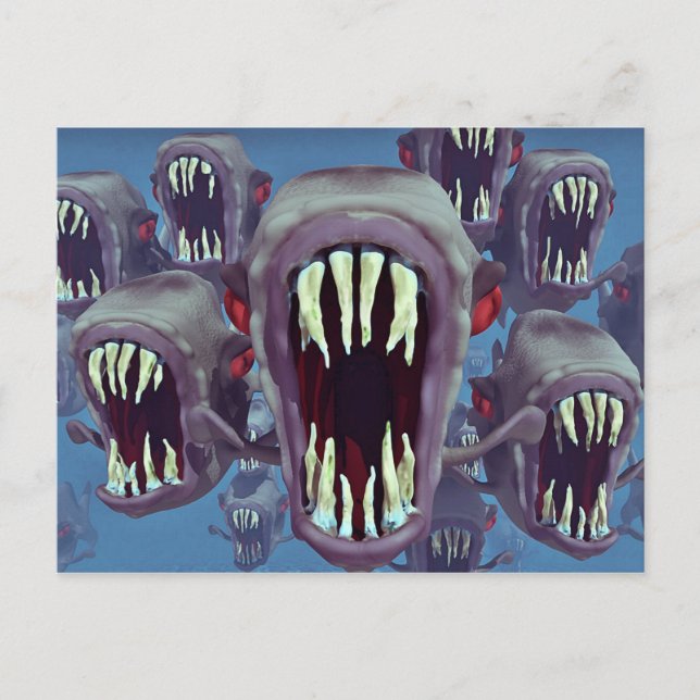 Fish Horror Fantasy Gothic Postkarte (Vorderseite)
