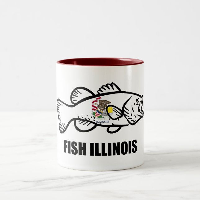 Fish Illinois Bass Zweifarbige Tasse (Mittel)