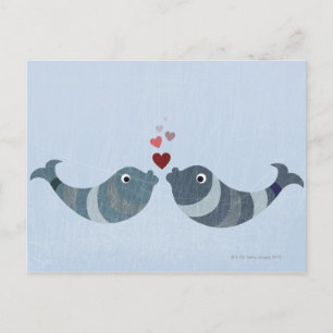 Fish Kissing Postkarte