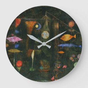 Fish Magic - Paul Klee Große Wanduhr
