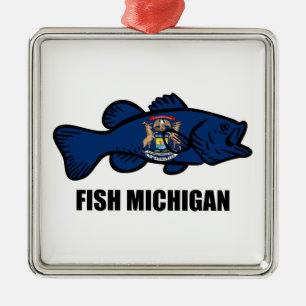 Fish Michigan Ornament Aus Metall