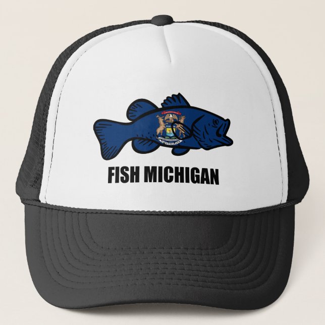 Fish Michigan Truckerkappe (Vorderseite)