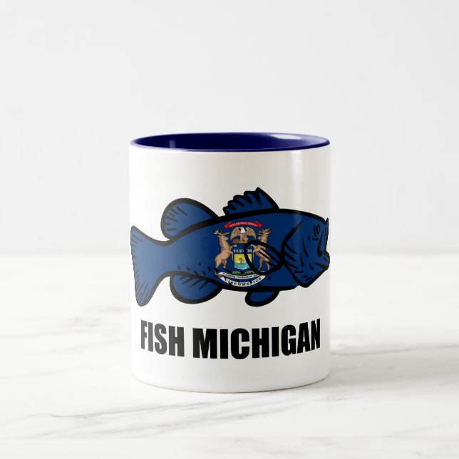 Fish Michigan Zweifarbige Tasse (Mittel)