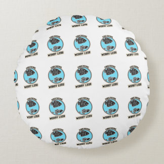 Fish More Worry Less Rundes Kissen